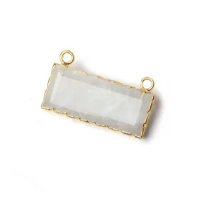 12x26mm Gold Leafed Rainbow Moonstone East West Bar Connector 1 piece
