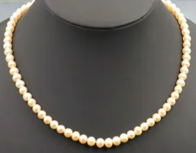 14ct Yellow Gold Pink Freshwater Cultured Pearl Necklace