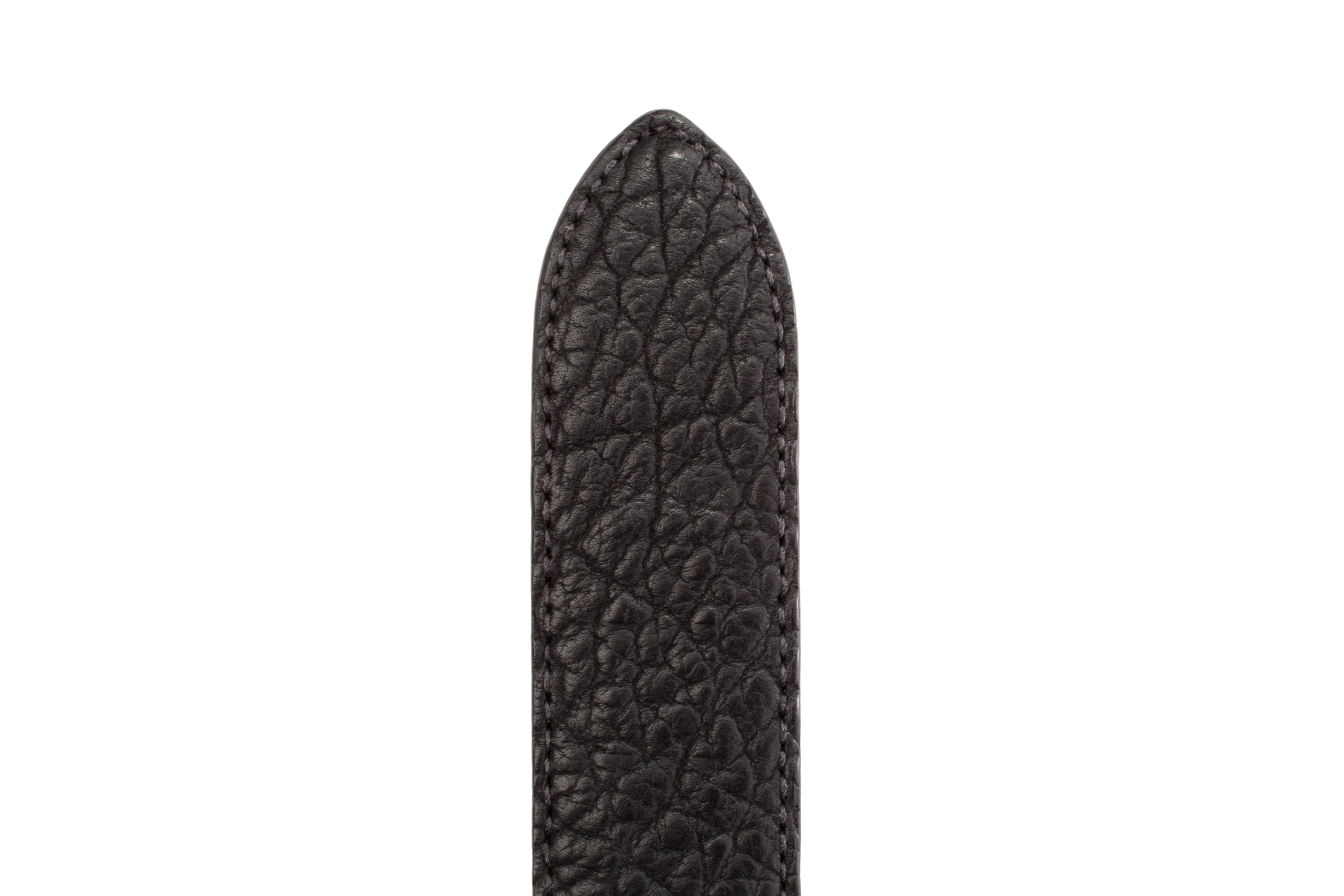 1.5" Black American Bison Leather Strap