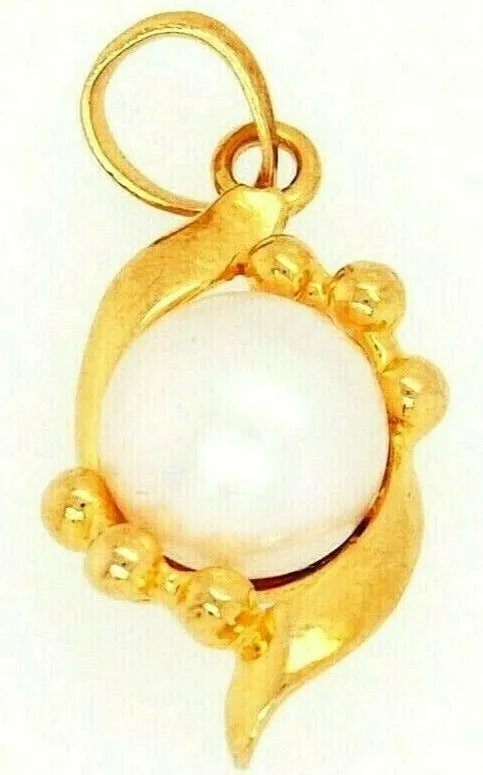 18ct Yellow Gold & Pearl Pendant Fine Jewellery Elegant Necklace
