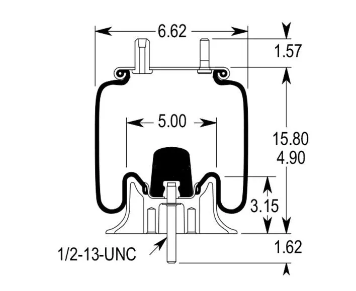 2 pack of TORQUE Trailer Air Spring Bag (Replaces Firestone 5423, Firestone W01-358-5423, Granning 5235) (2 x TR5423)