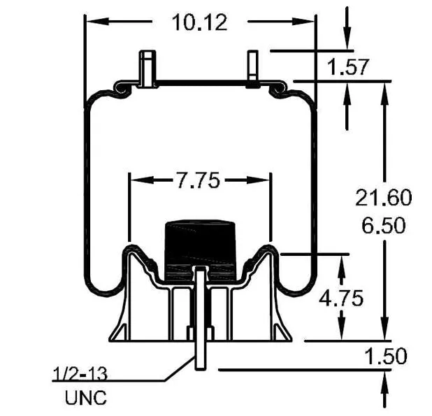 2 pack of TORQUE Trailer Air Spring Bag (Replaces Firestone 9921, Firestone W01-358-9921, W&C AS-0090, Holland 905-57-117) (2 x TR9921)