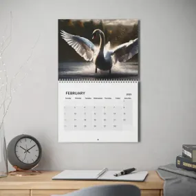 2025 Chic Wall Calendars with Birds Splashing