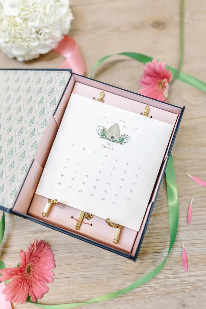 2025 Karen Adams Desk Calendar in Silver