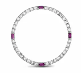 36MM 1CT PAVE BEAD SET DIAMOND BEZEL 18KW FOR ROLEX DATEJUST, PRESIDENT WITH RUB