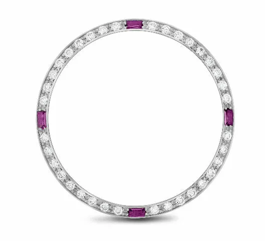 36MM 1CT PAVE BEAD SET DIAMOND BEZEL 18KW FOR ROLEX DATEJUST, PRESIDENT WITH RUB