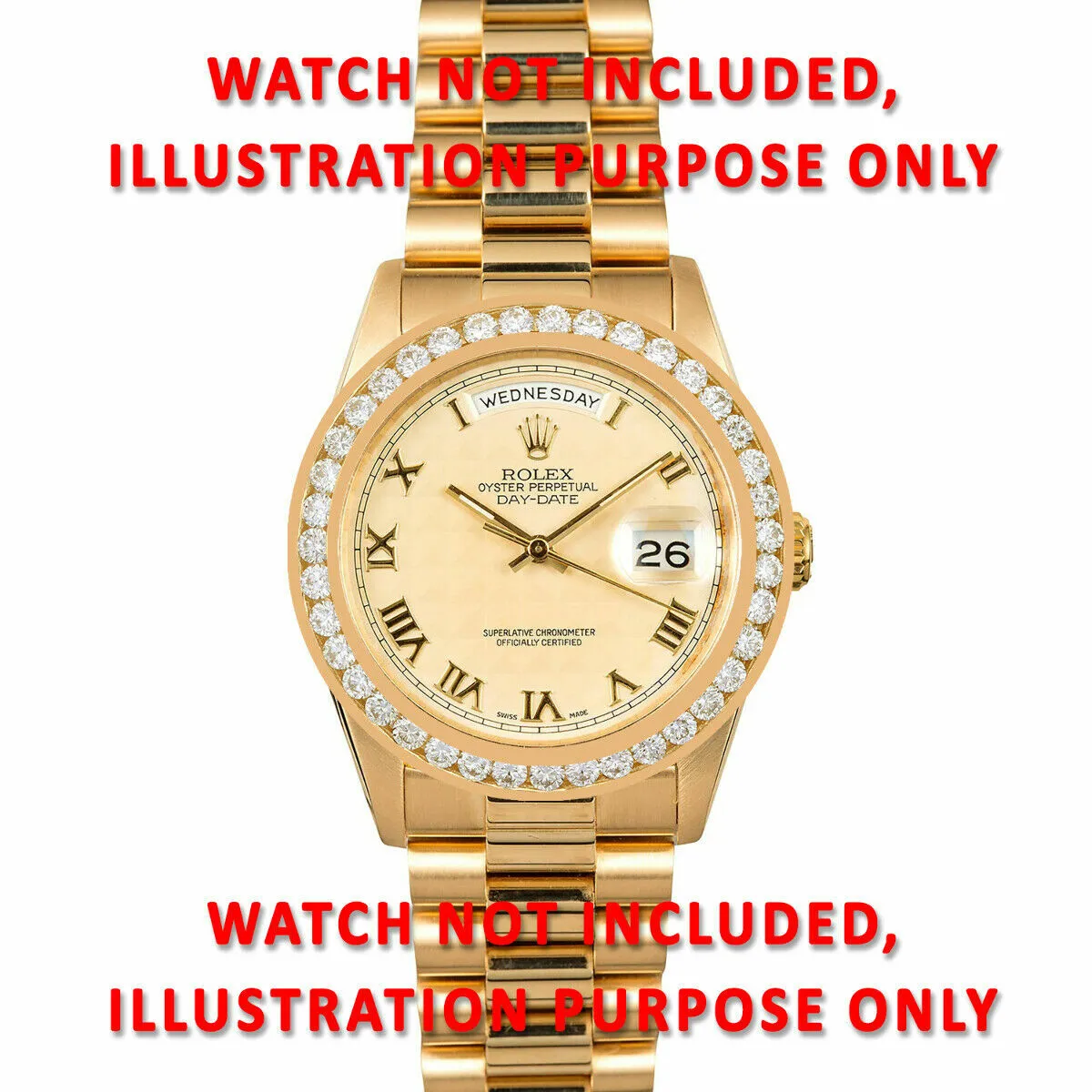 3CT CHANNEL DIAMOND BEZEL 14KY FOR ROLEX YACHTMASTER, THUNDERBIRD, TURN O GRAPH