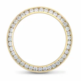 3CT CHANNEL DIAMOND BEZEL 14KY FOR ROLEX YACHTMASTER, THUNDERBIRD, TURN O GRAPH