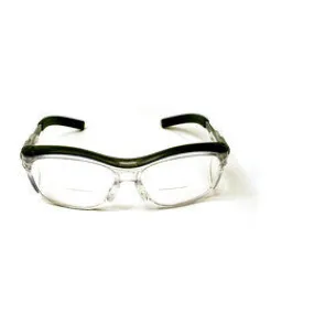 3M - "Nuvoa" - Readers 1.5 Diopter Safety Glasses With Gray Plastic Frame, Clear Polycarbonate Anti-Fog Lens And Integral Sideshields