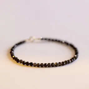 3mm Ultrafine Obsidian Bead Bracelet With Colored Eyes