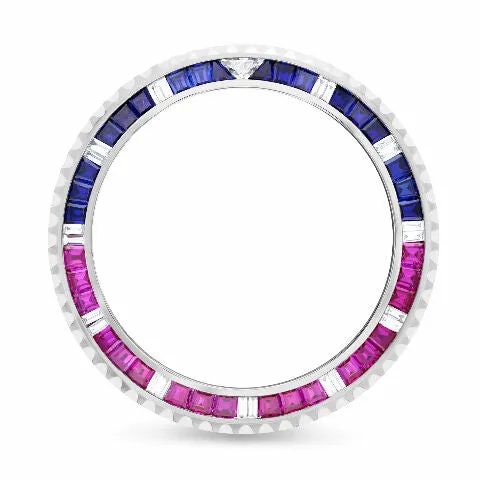4.50CT TW DIAMOND/RUBY/SAPPHIRE BEZEL FOR ROLEX SUBMARINER, GMT MASTER SS