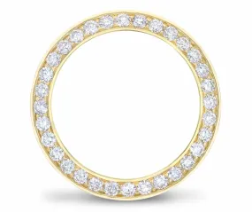 4CT PAVE BEAD SET DIAMOND BEZEL 14K YELLOW FOR ROLEX DATEJUST, PRESIDENT WATCH