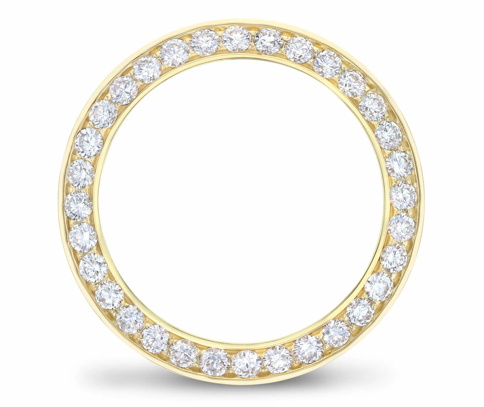 4CT PAVE BEAD SET DIAMOND BEZEL 14K YELLOW FOR ROLEX DATEJUST, PRESIDENT WATCH