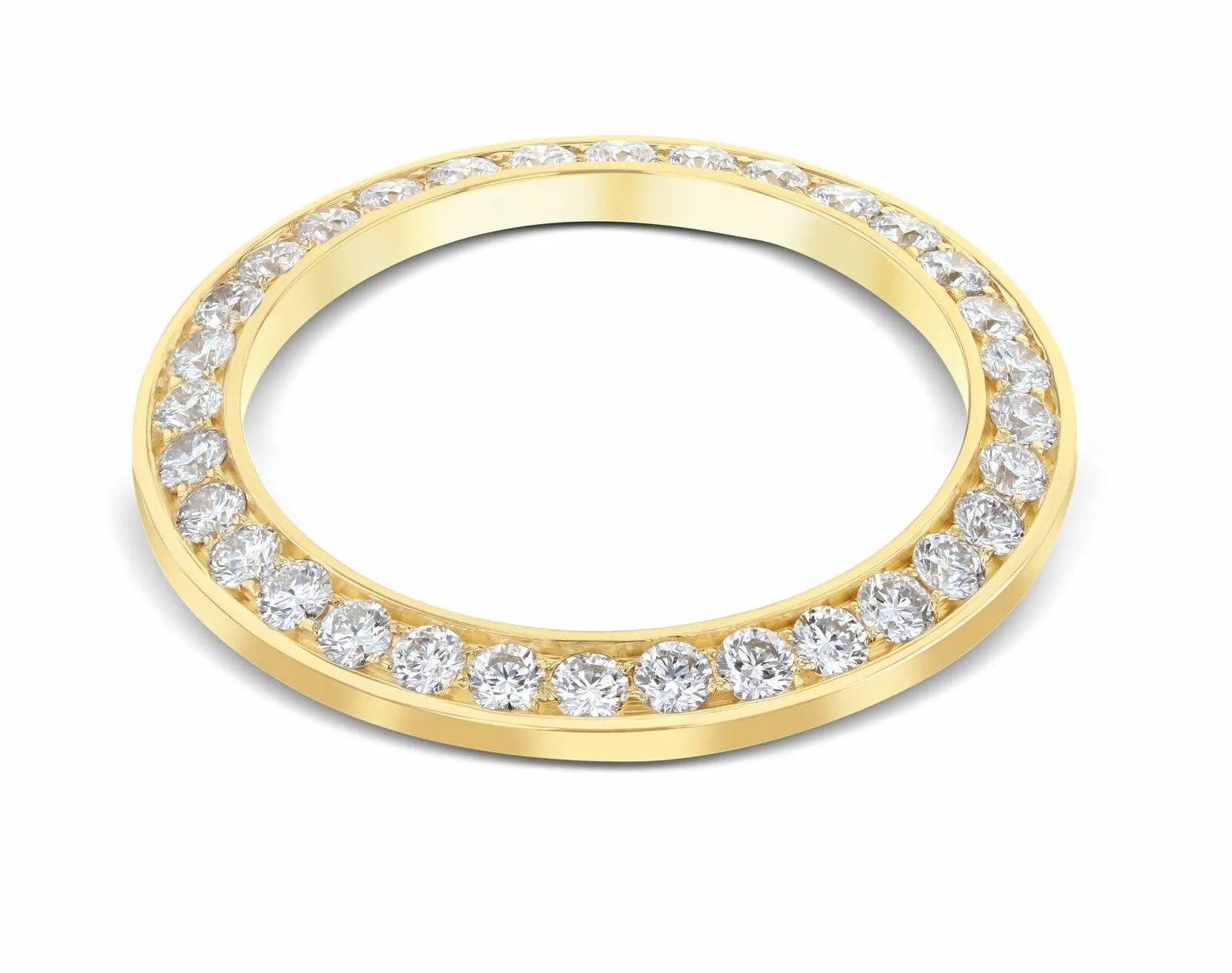 4CT PAVE BEAD SET DIAMOND BEZEL 14K YELLOW FOR ROLEX DATEJUST, PRESIDENT WATCH