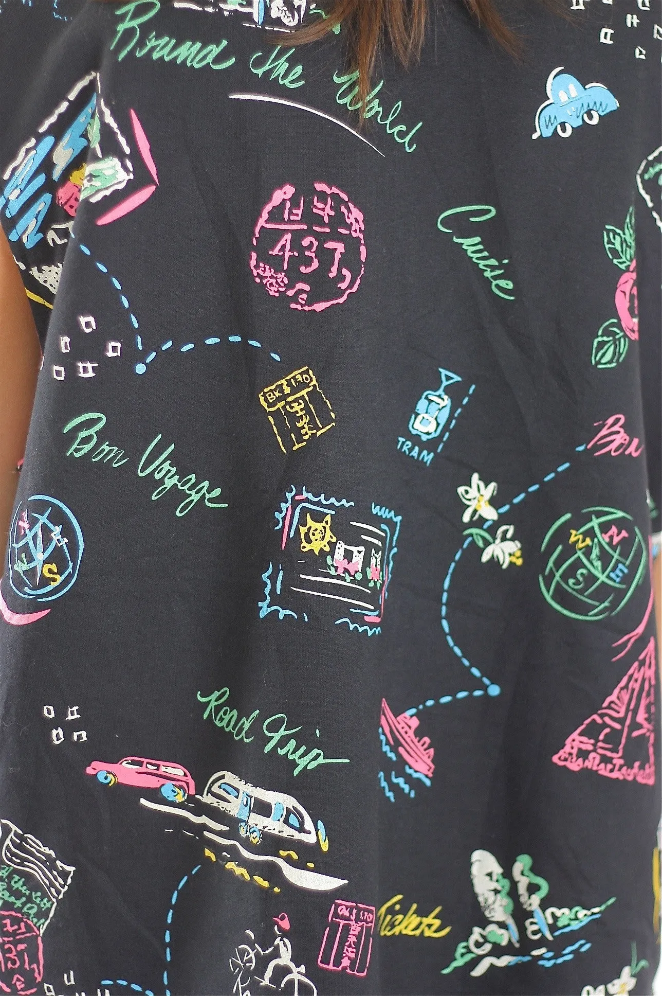 80s Boho Reversible Abstract Travel design vest top