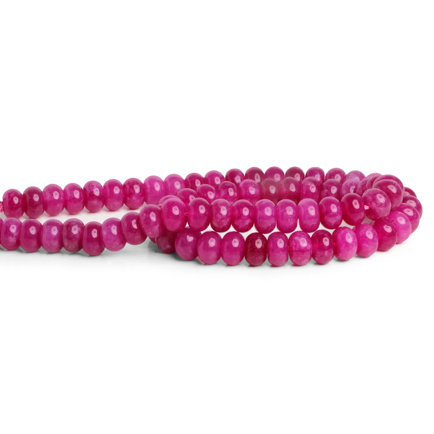 8mm Raspberry Chalcedony Large Hole Rondelles 15 inch 67 beads