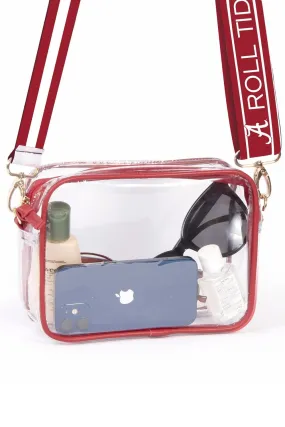 Alabama Clear Reversible Strap Purse - Red