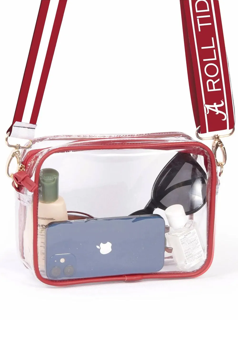 Alabama Clear Reversible Strap Purse - Red