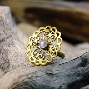 Alvia Stone Brass Ring