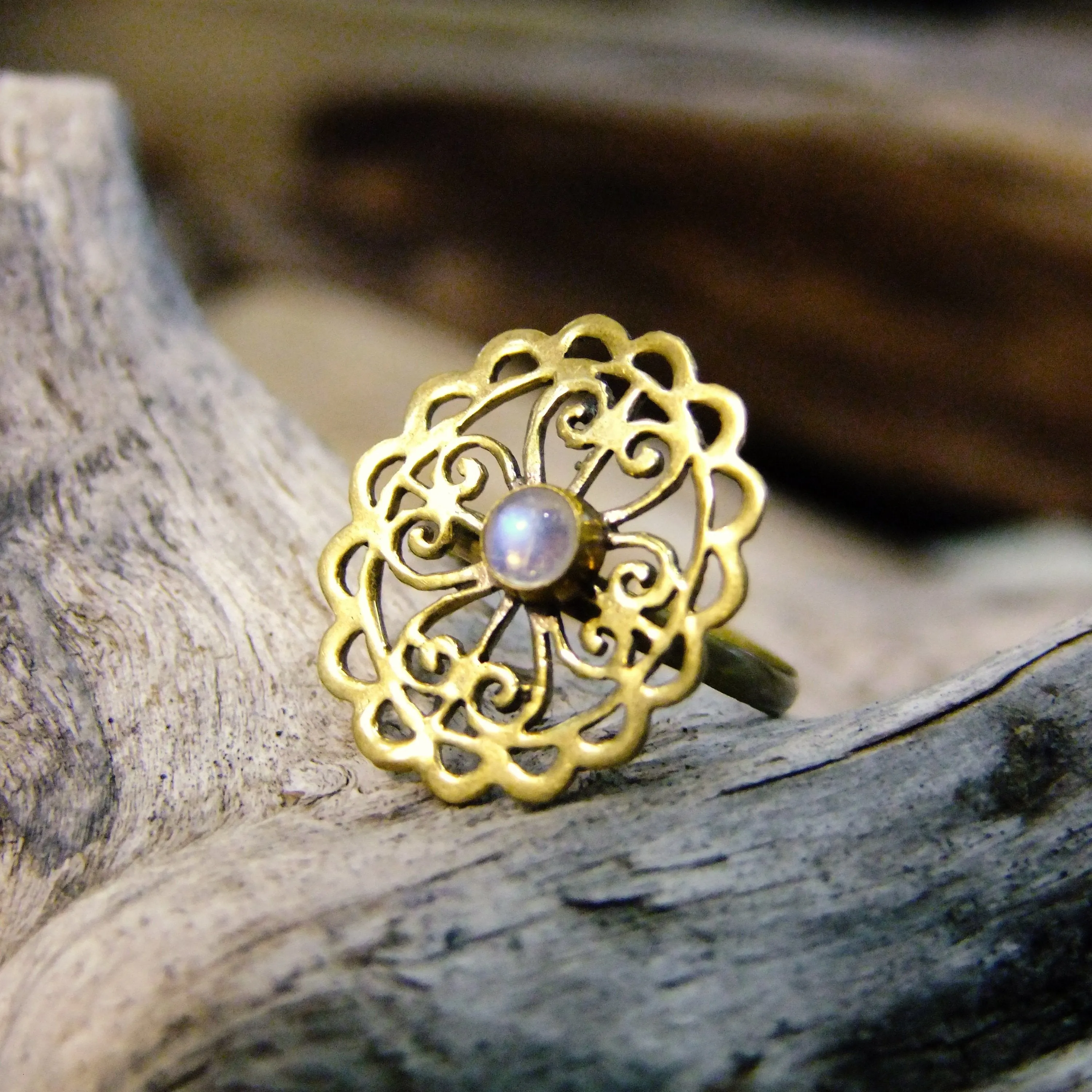 Alvia Stone Brass Ring