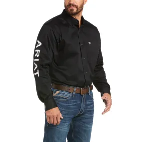 Ariat Men's Team Logo Twill Classic & Fitted Fit Shirt, Black/White