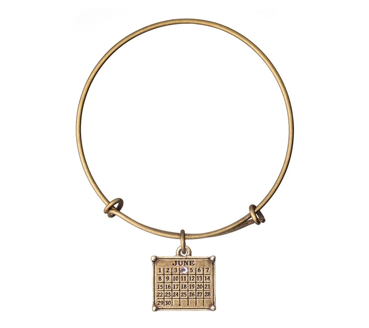 ASTB03a. "Your Special Day" Mini Calendar Charm Bangle Bracelet