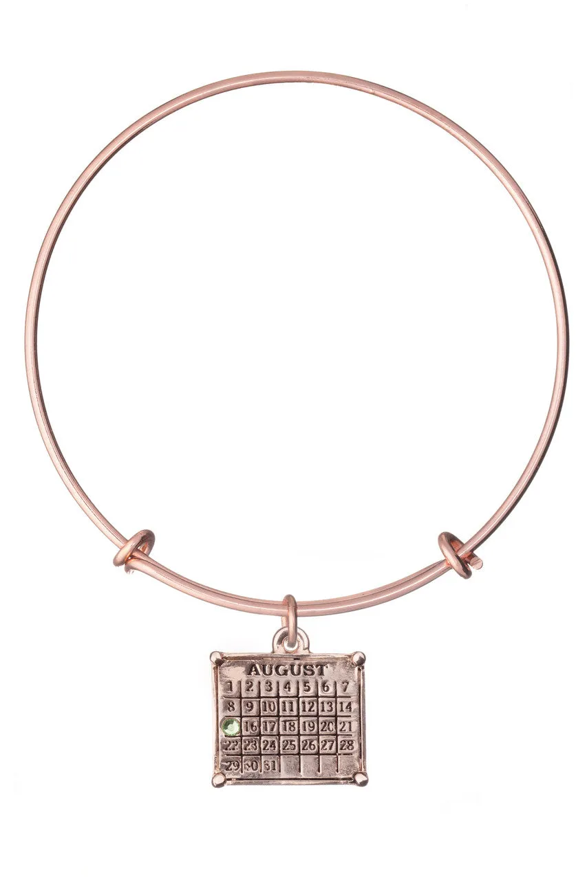 ASTB03a. "Your Special Day" Mini Calendar Charm Bangle Bracelet