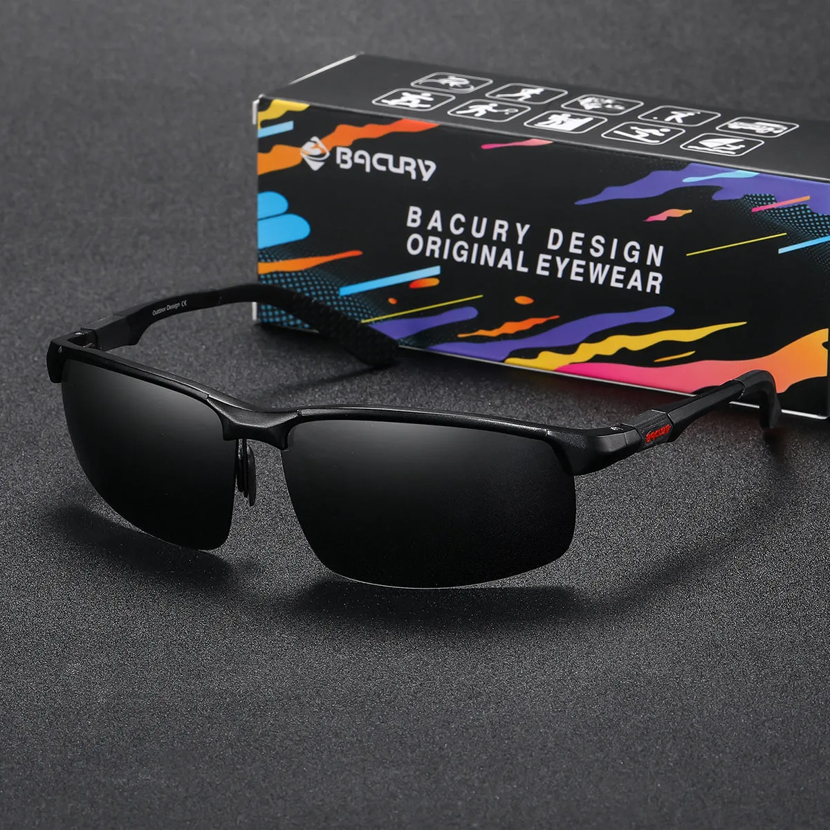 BARCUR Men Sunglasses Polarized Driving Riding Sports glasses BY6176
