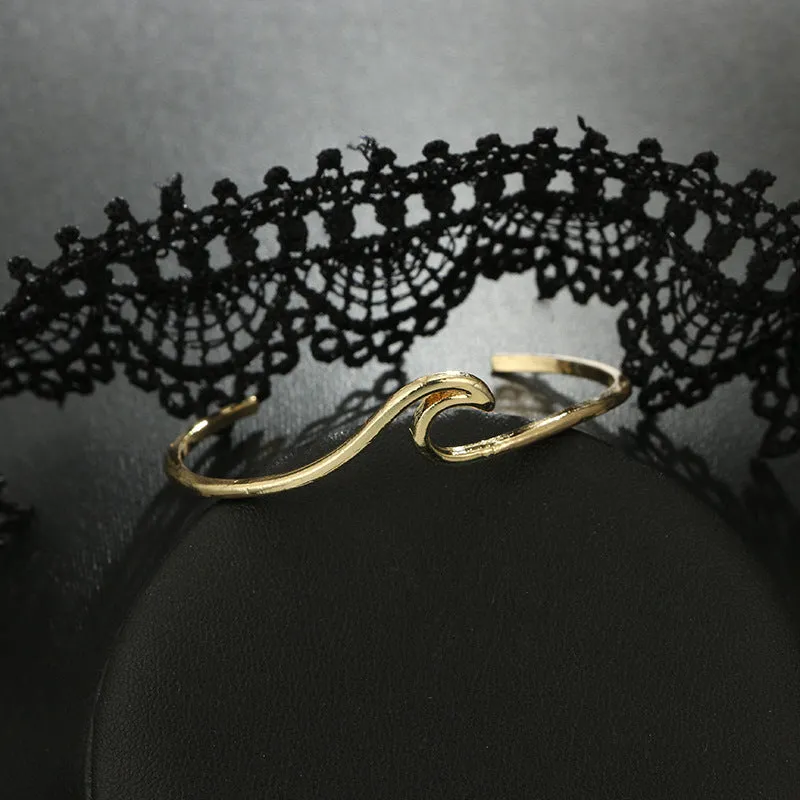Beach Seaside Metal Sea Wave Wave  Bracelet