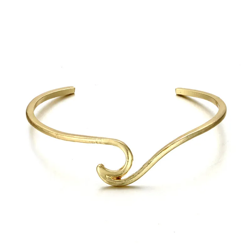 Beach Seaside Metal Sea Wave Wave  Bracelet
