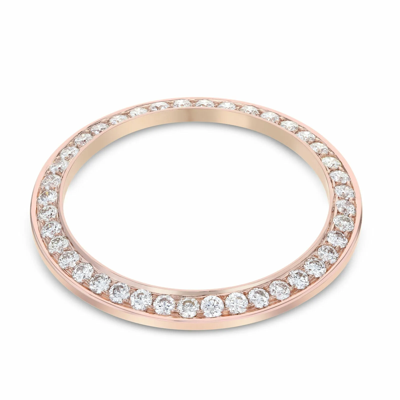 BEAD SET DIAMOND BEZEL 14K ROSE GOLD FOR ROLEX 36MM DATEJUST, PRESIDENT DAY DATE