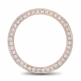 BEAD SET DIAMOND BEZEL 14K ROSE GOLD FOR ROLEX 36MM DATEJUST, PRESIDENT DAY DATE