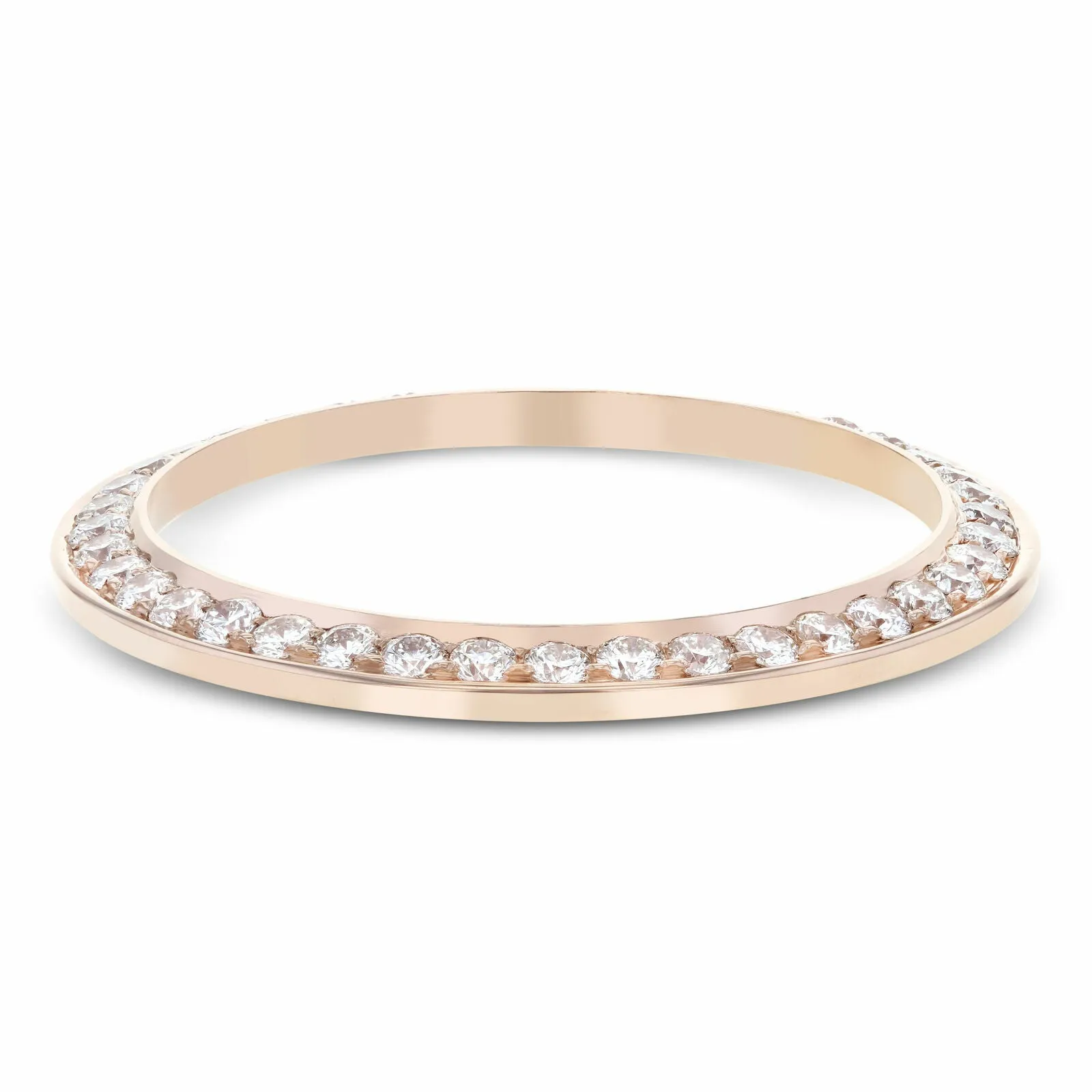 BEAD SET DIAMOND BEZEL 14K ROSE GOLD FOR ROLEX 36MM DATEJUST, PRESIDENT DAY DATE