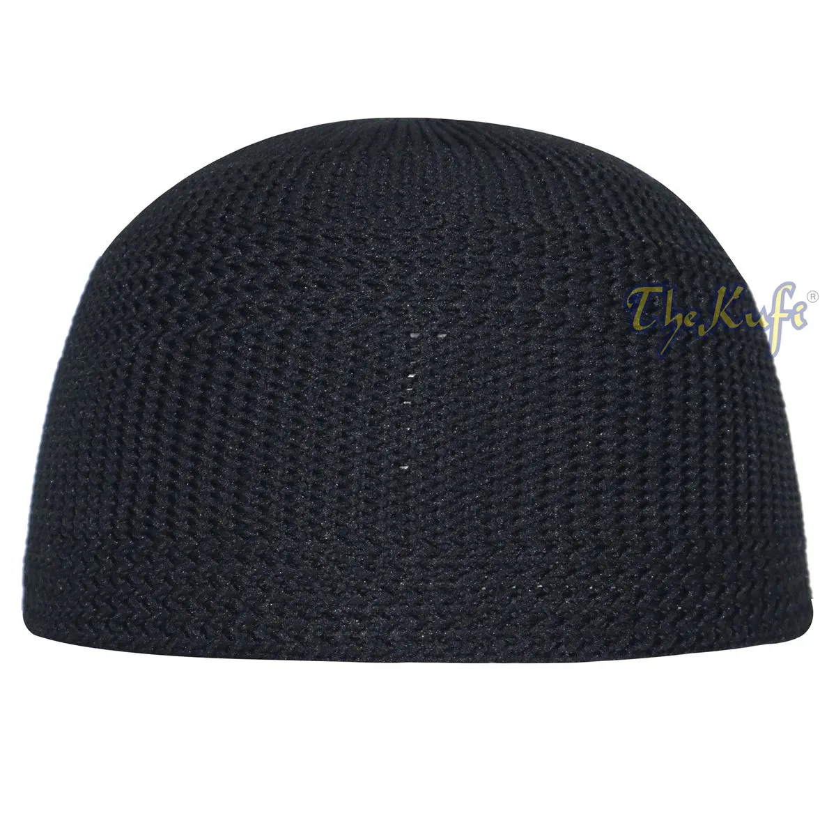 Black Skull Cap 100% Nylon Head Cover Kufi Knitted Hat Vertical Lines Taqiya Xsm To 4X