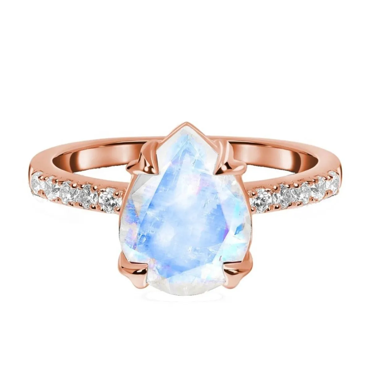 Brilliant Moonstone Ring Minimalist Ring Gemstone Jewelry