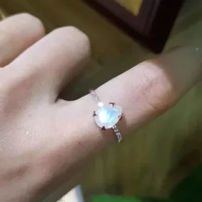 Brilliant Moonstone Ring Minimalist Ring Gemstone Jewelry