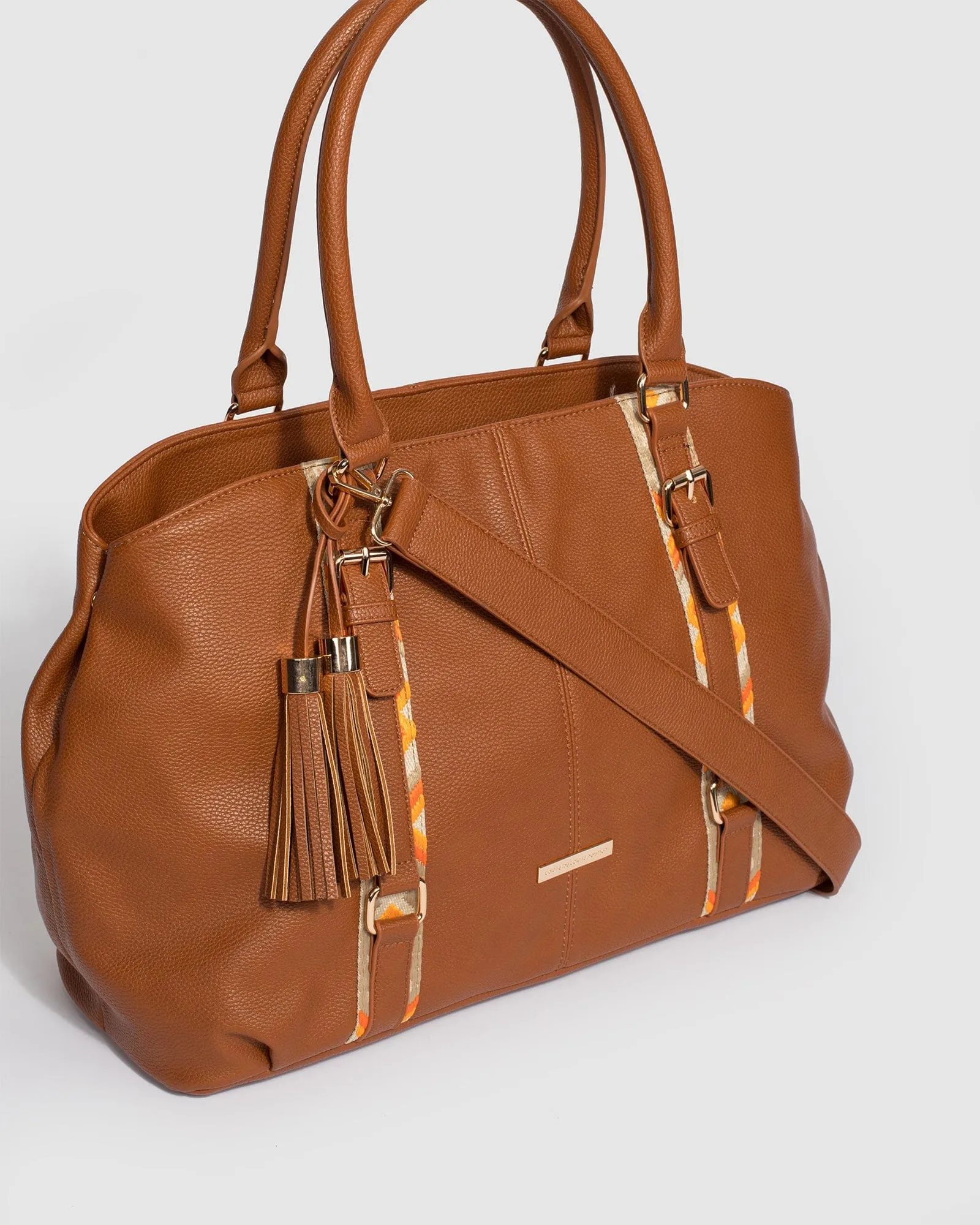 Brown Alice Webbing Weekender Bag