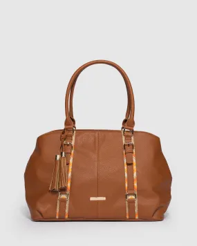 Brown Alice Webbing Weekender Bag