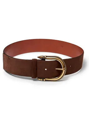 Brown Suede Leather Belt