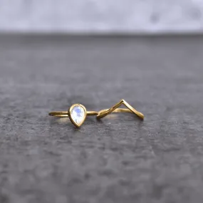 Celestial Teardrop - Moonstone Stack Set