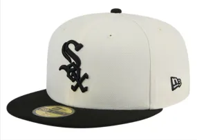 Chicago White Sox Fitted 59Fifty New Era Chrome Black Cap Hat Grey UV