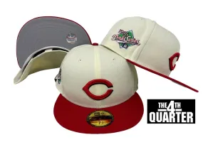 Cincinnati Reds Fitted New Era 59Fifty 1990 WS Chrome Red Cap Hat Grey UV