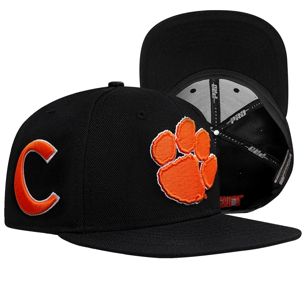 CLEMSON UNIVERSITY CLASSIC UNISEX PRIMARY LOGO WOOL SNAPBACK HAT (BLACK)