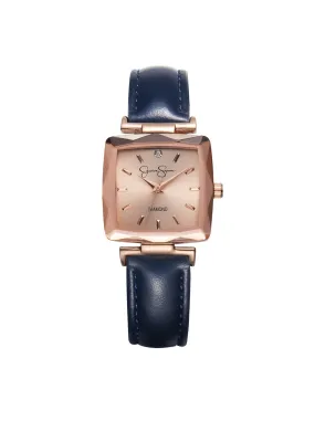 Cushion Case Strap Watch in Rose Gold Tone