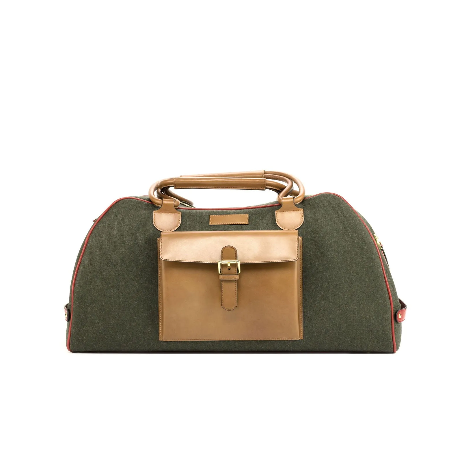 Custom Travel Sport Duffle Bag Leather Green Brown 4730