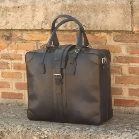 Custom Travel Tote Bag Leather Blue 2921