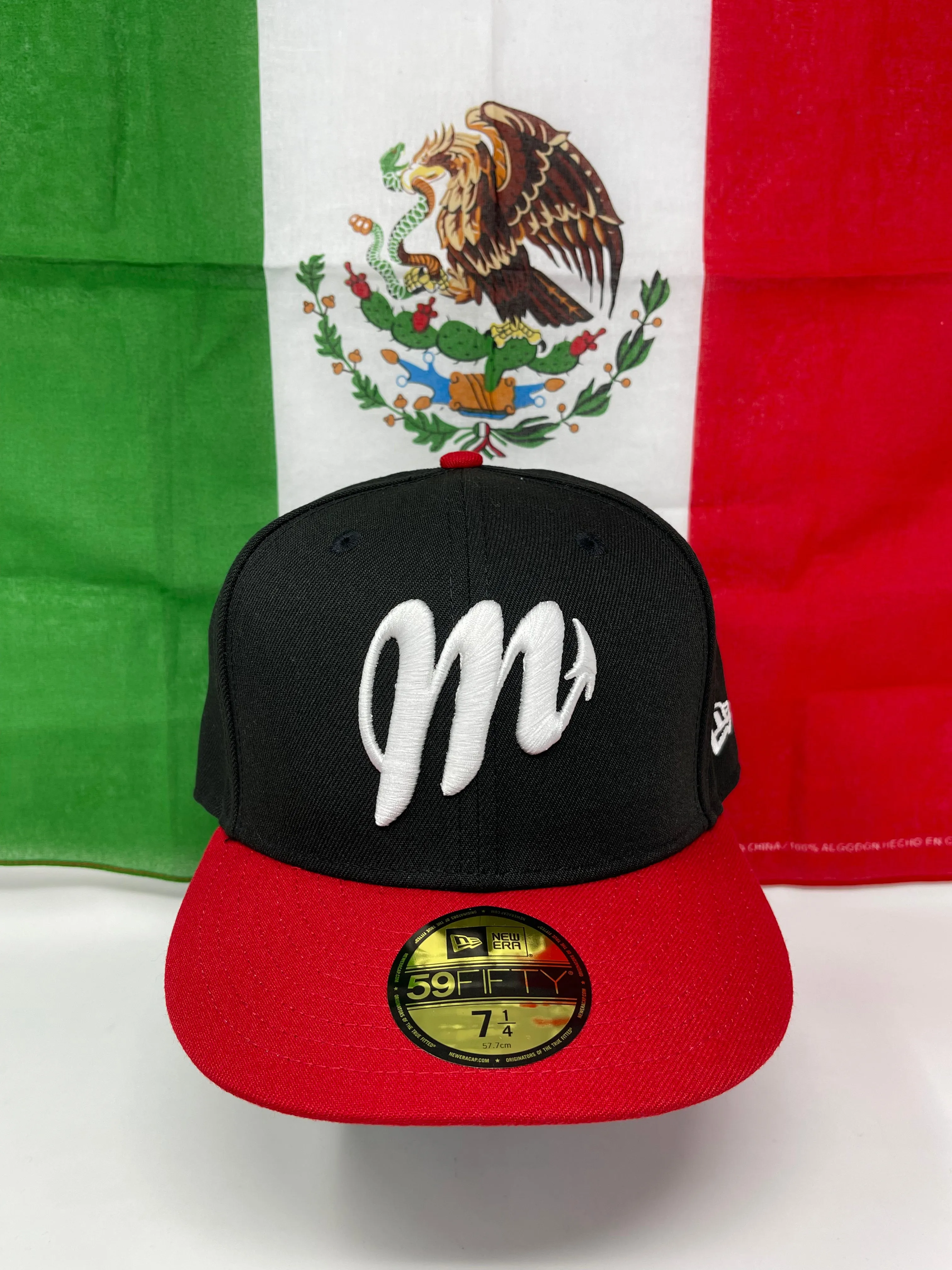 Diablos Rojos Del Mexico Fitted LMB New Era 59Fifty Black Red Hat Cap Grey UV
