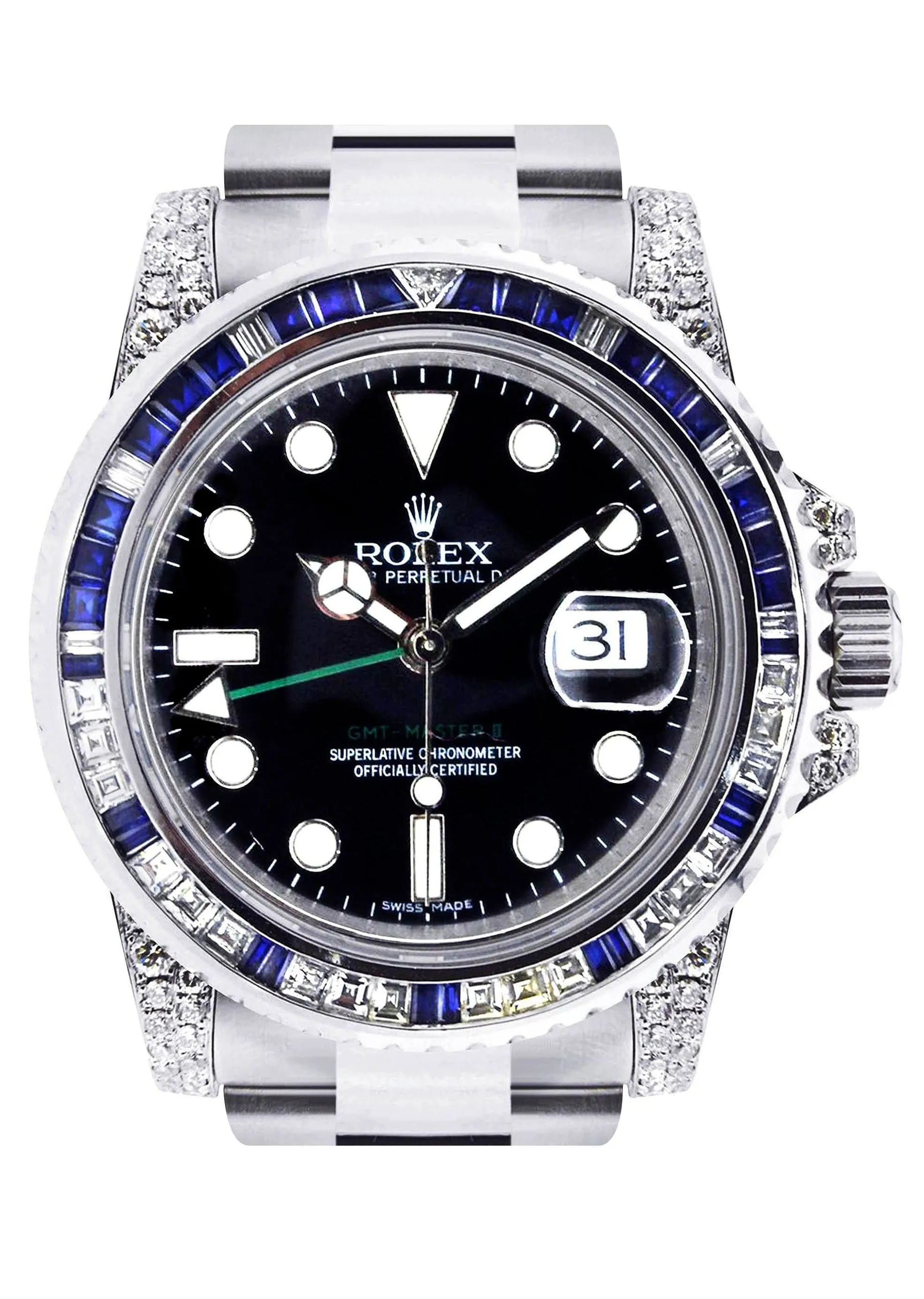 Diamond Rolex Gmt-Master 2 | Stainless Steel | 40 Mm