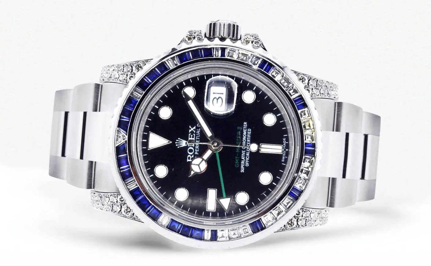 Diamond Rolex Gmt-Master 2 | Stainless Steel | 40 Mm