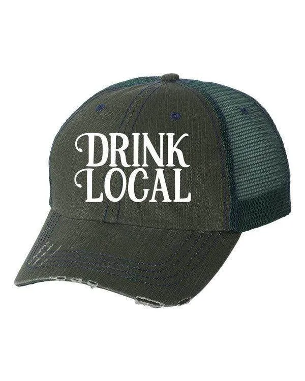 Drink Local Embroidered Hat Baseball Cap